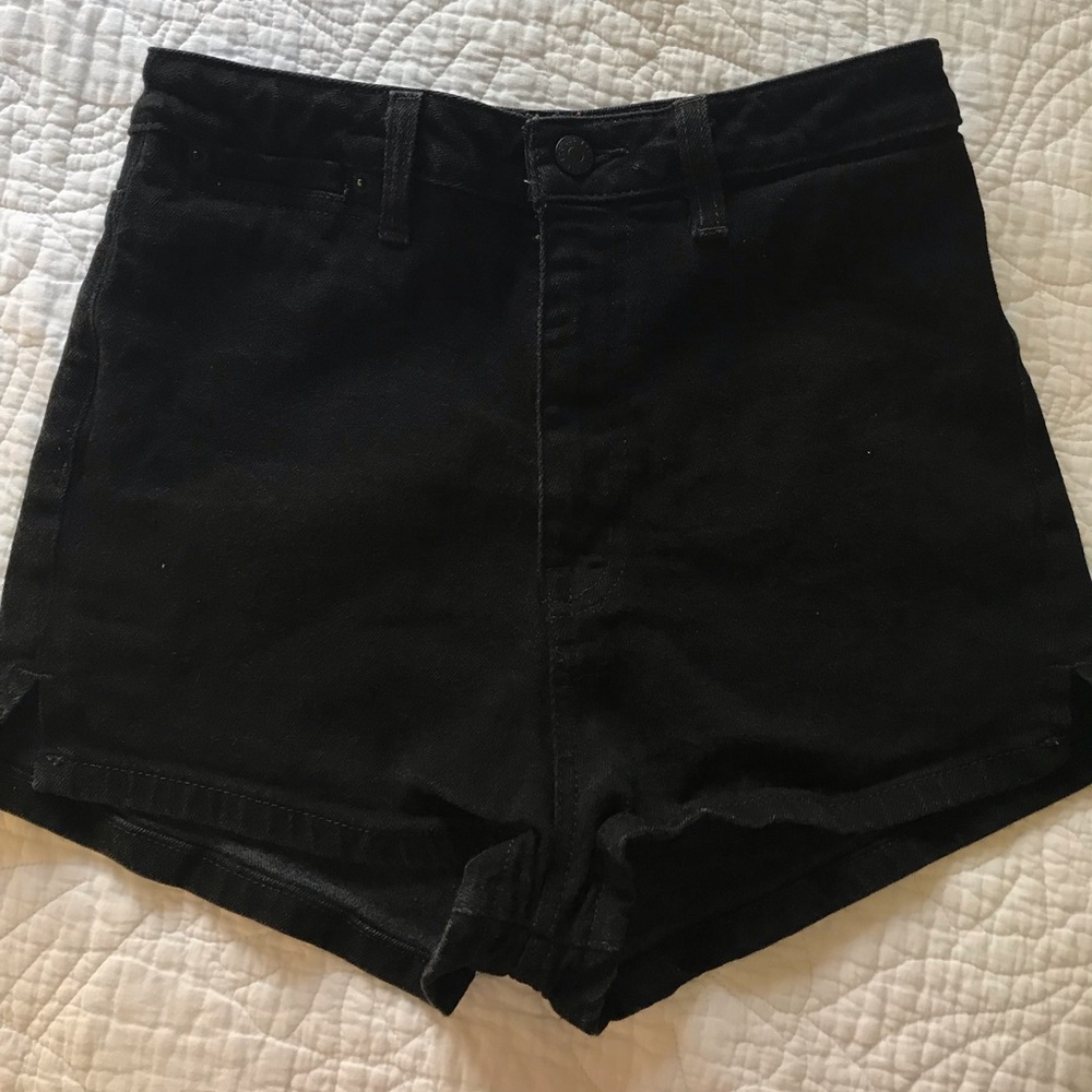 SOLD BDG pin up high rise black jean shorts